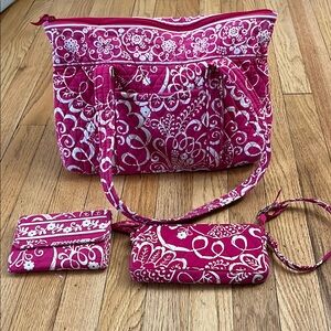 Vera Bradley Pink Floral Women's Bag Set